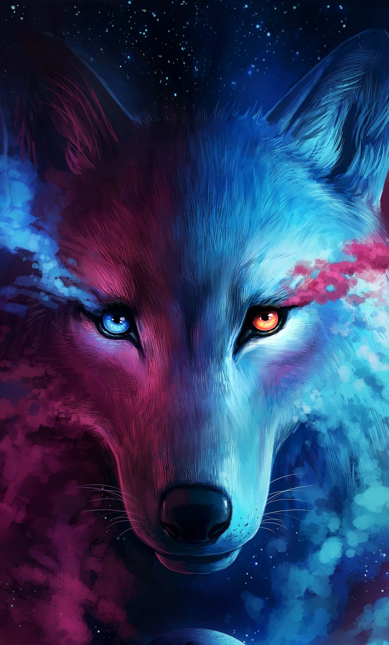 Galaxy Wolf Girl Wallpapers