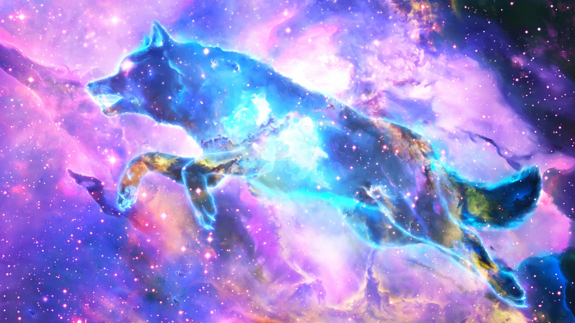 Galaxy Wolf Girl Wallpapers