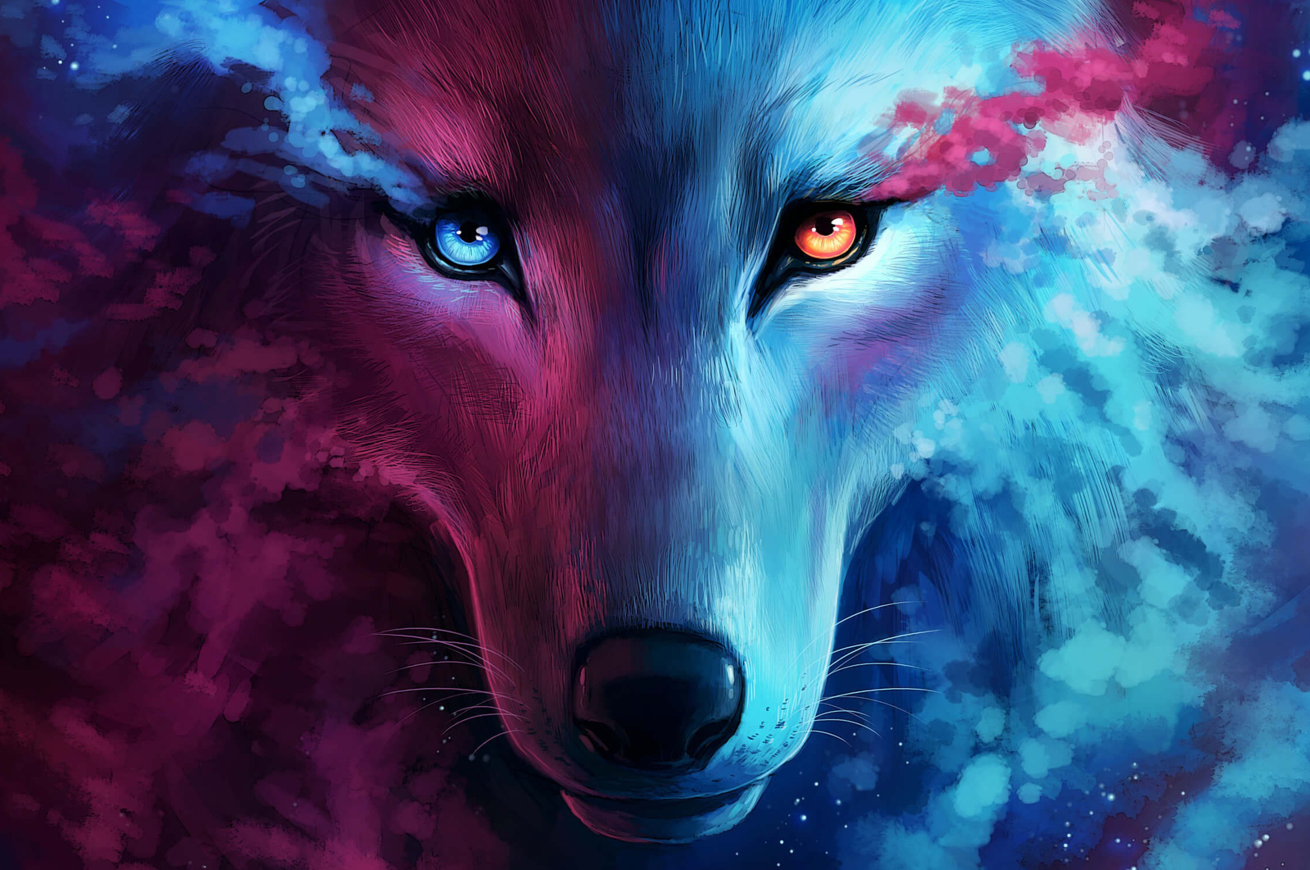 Galaxy Wolf Howling Wallpapers