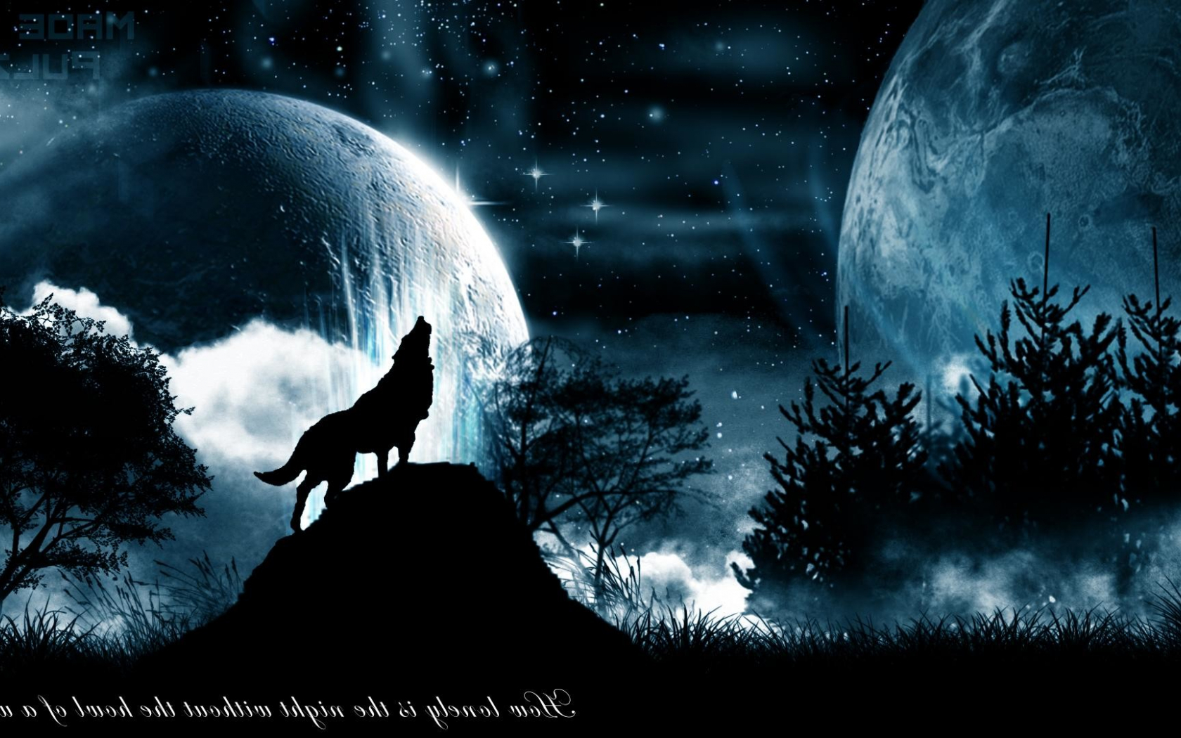 Galaxy Wolf Howling Wallpapers