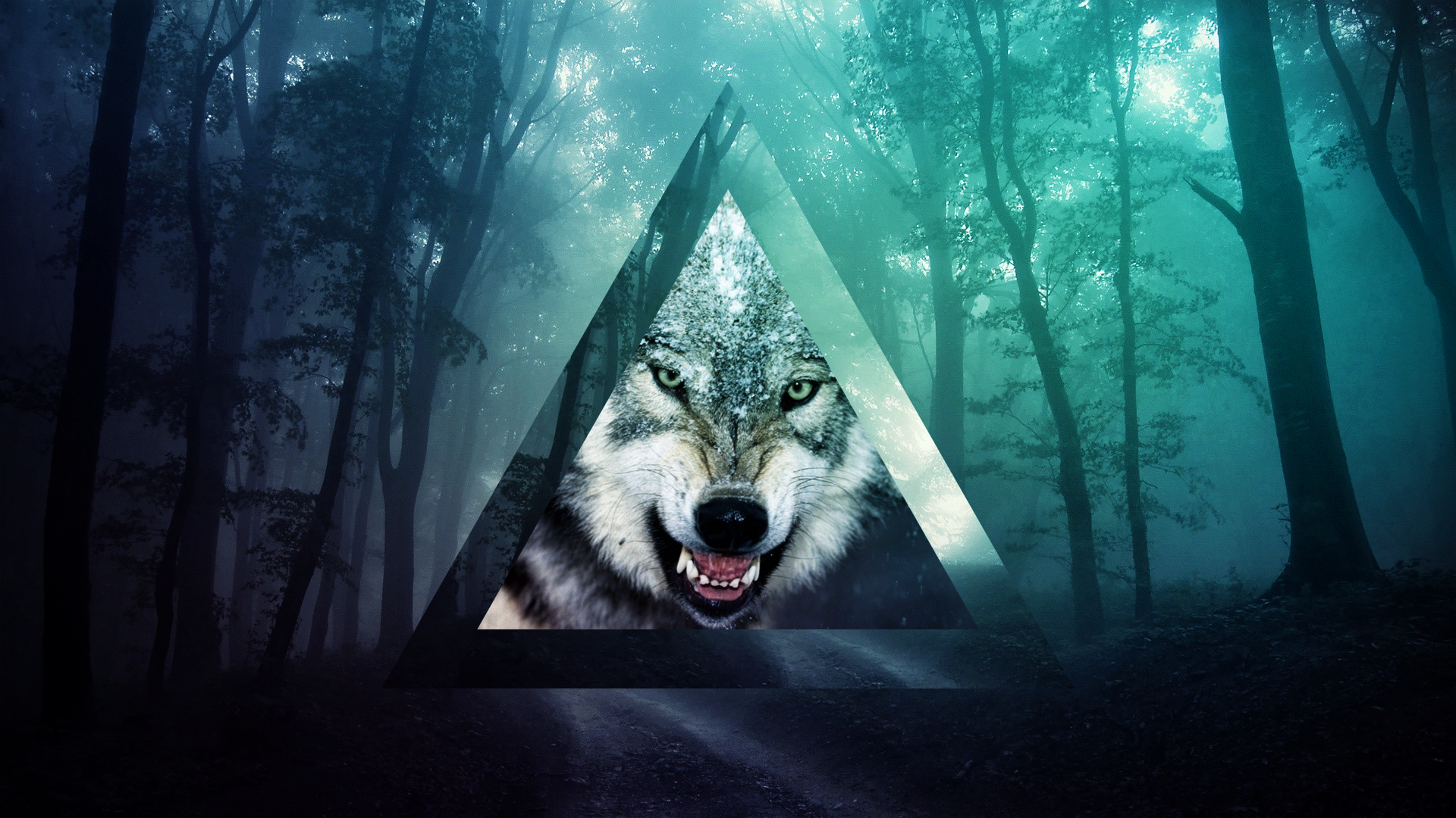 Galaxy Wolf Triangle Wallpapers