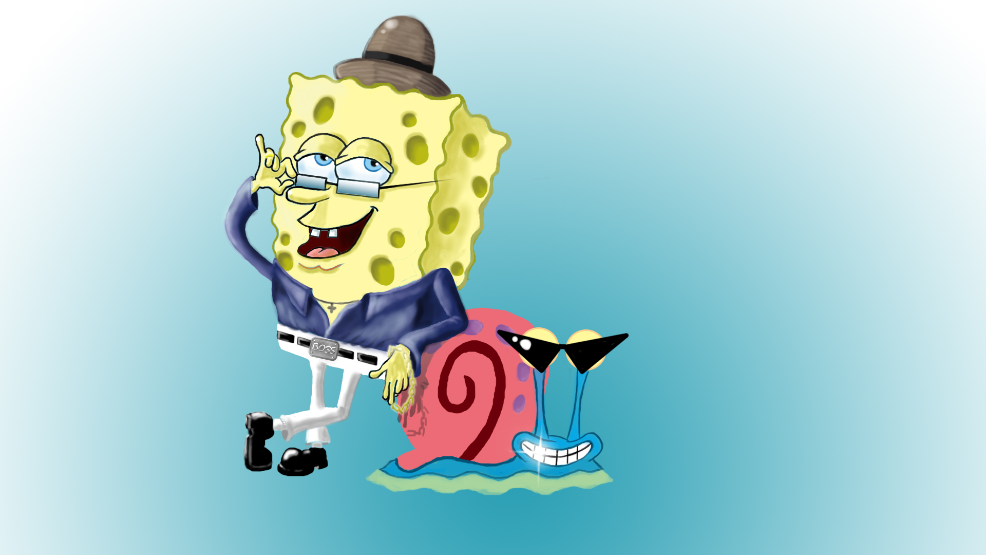 Gary &Amp; Spongebob Wallpapers