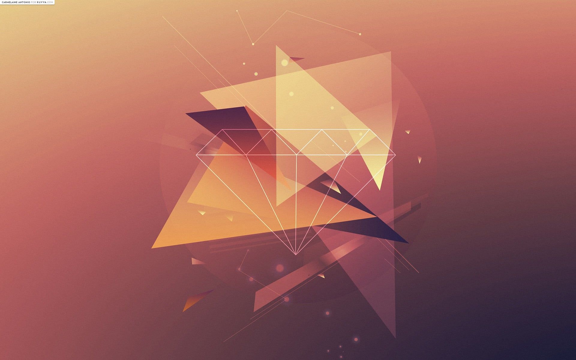 Geometric Shapes Orange Wallpapers