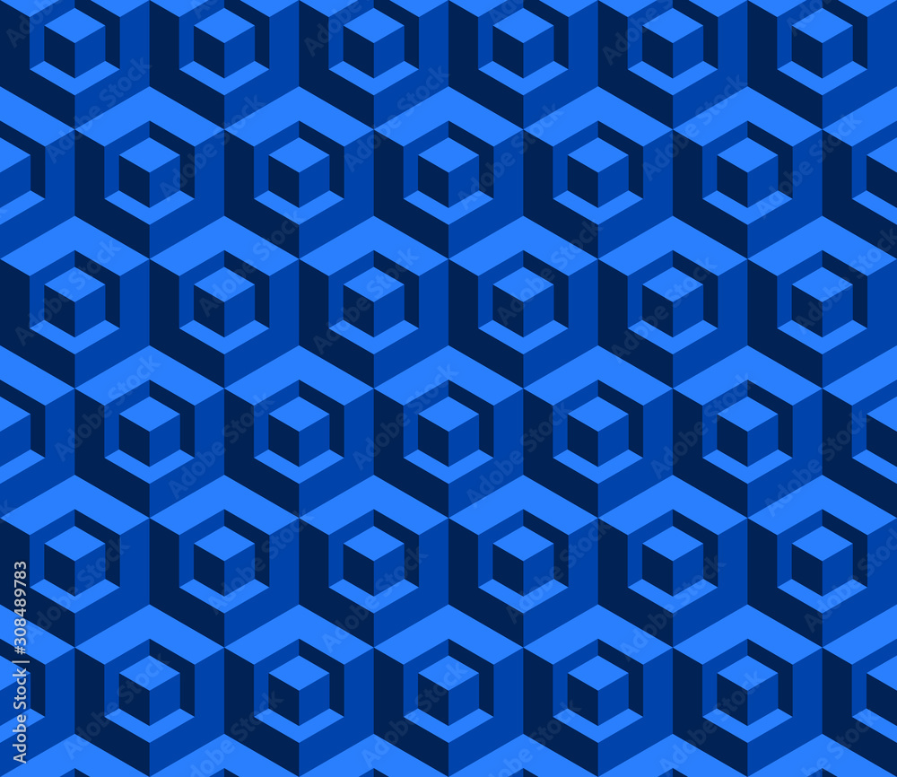 Geometry Shapes Pattern In Blue Wallpapers