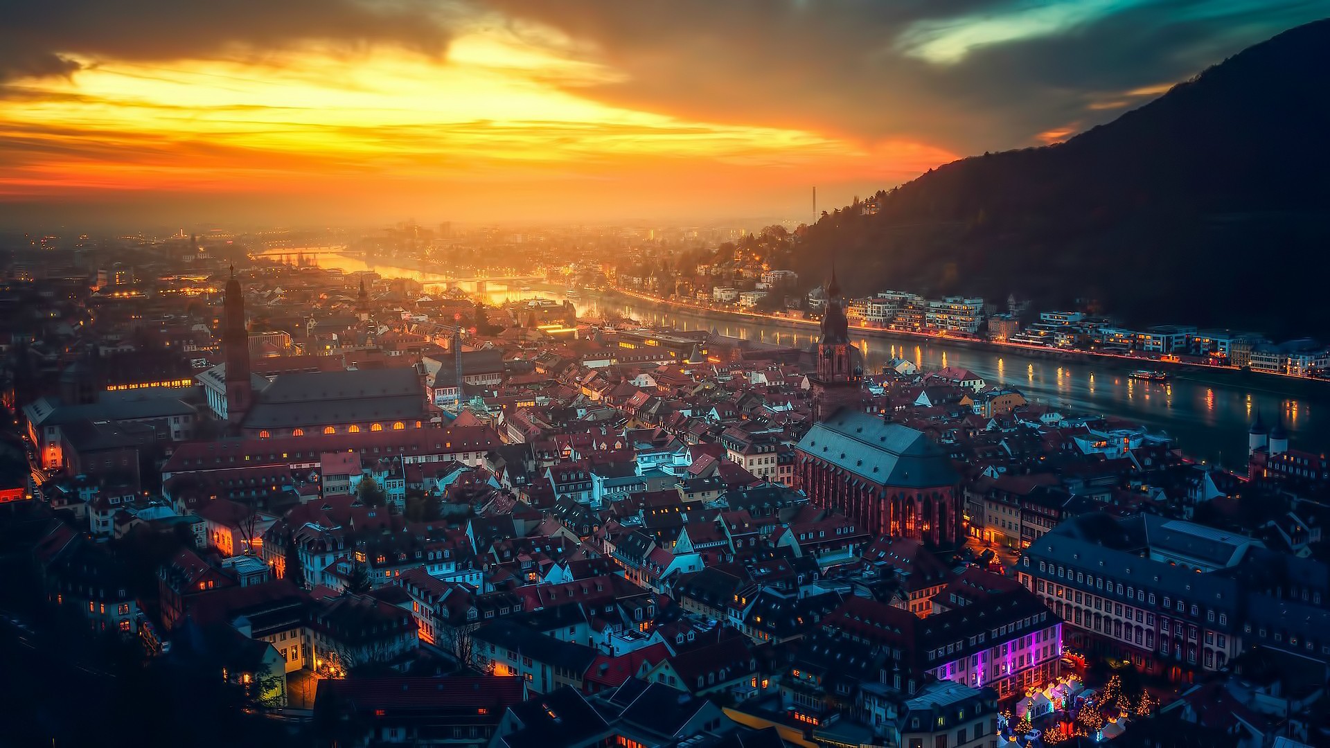 Germany Cityscape At Sunset Wallpapers