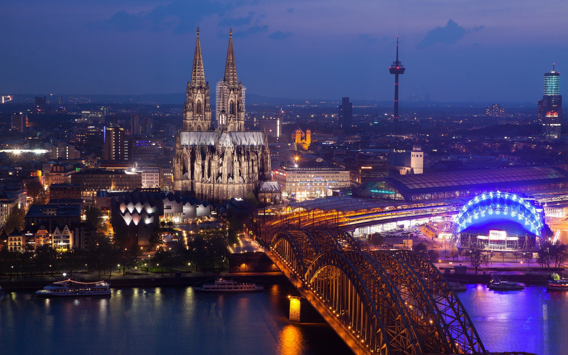 Germany Cologne Bridge Building City Wallpapers