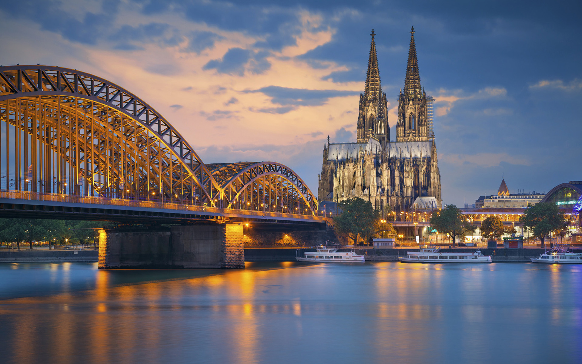 Germany Cologne Bridge Building City Wallpapers