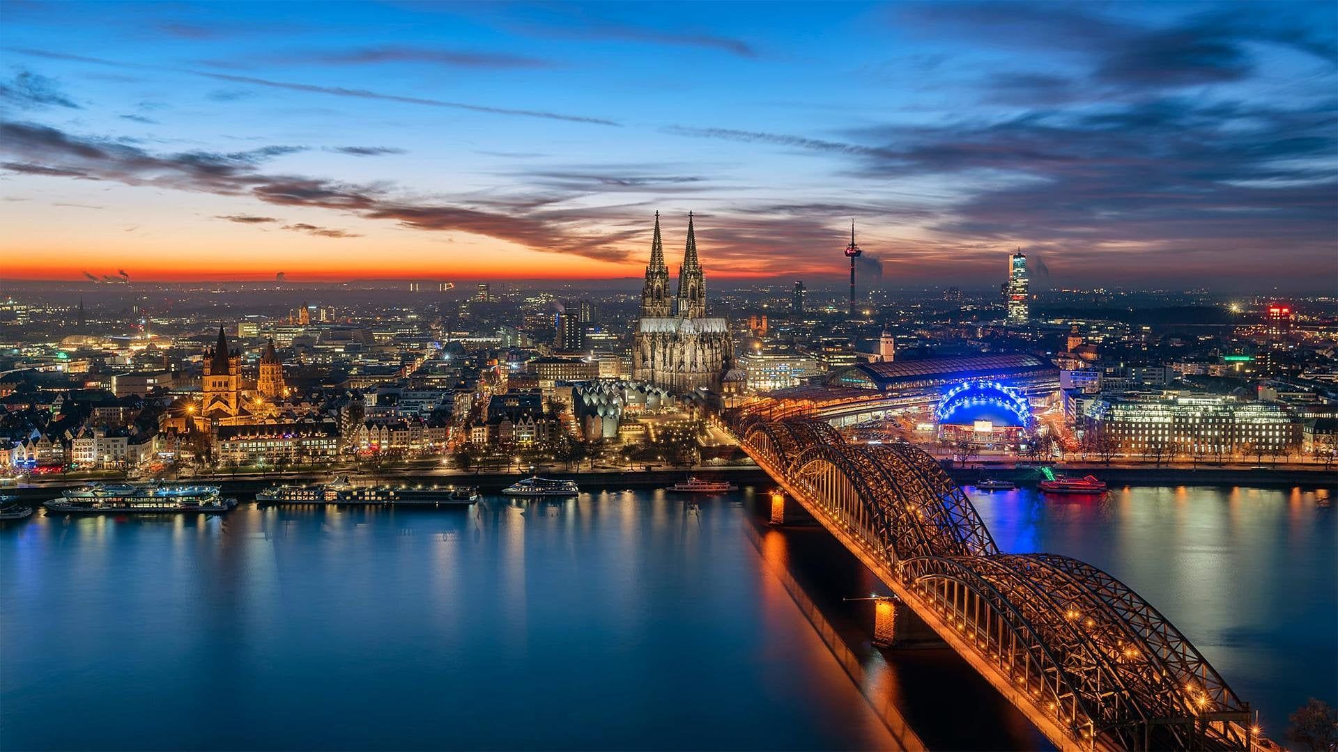 Germany Cologne Bridge Building City Wallpapers