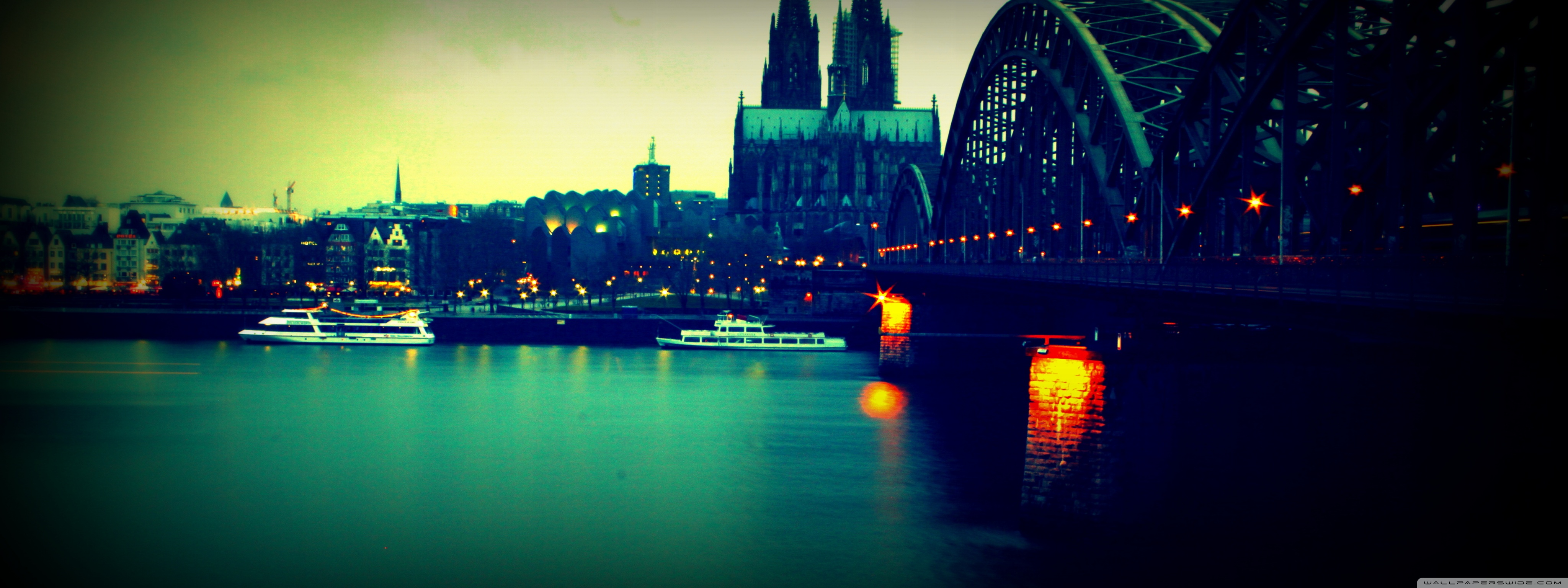 Germany Cologne Bridge Building City Wallpapers