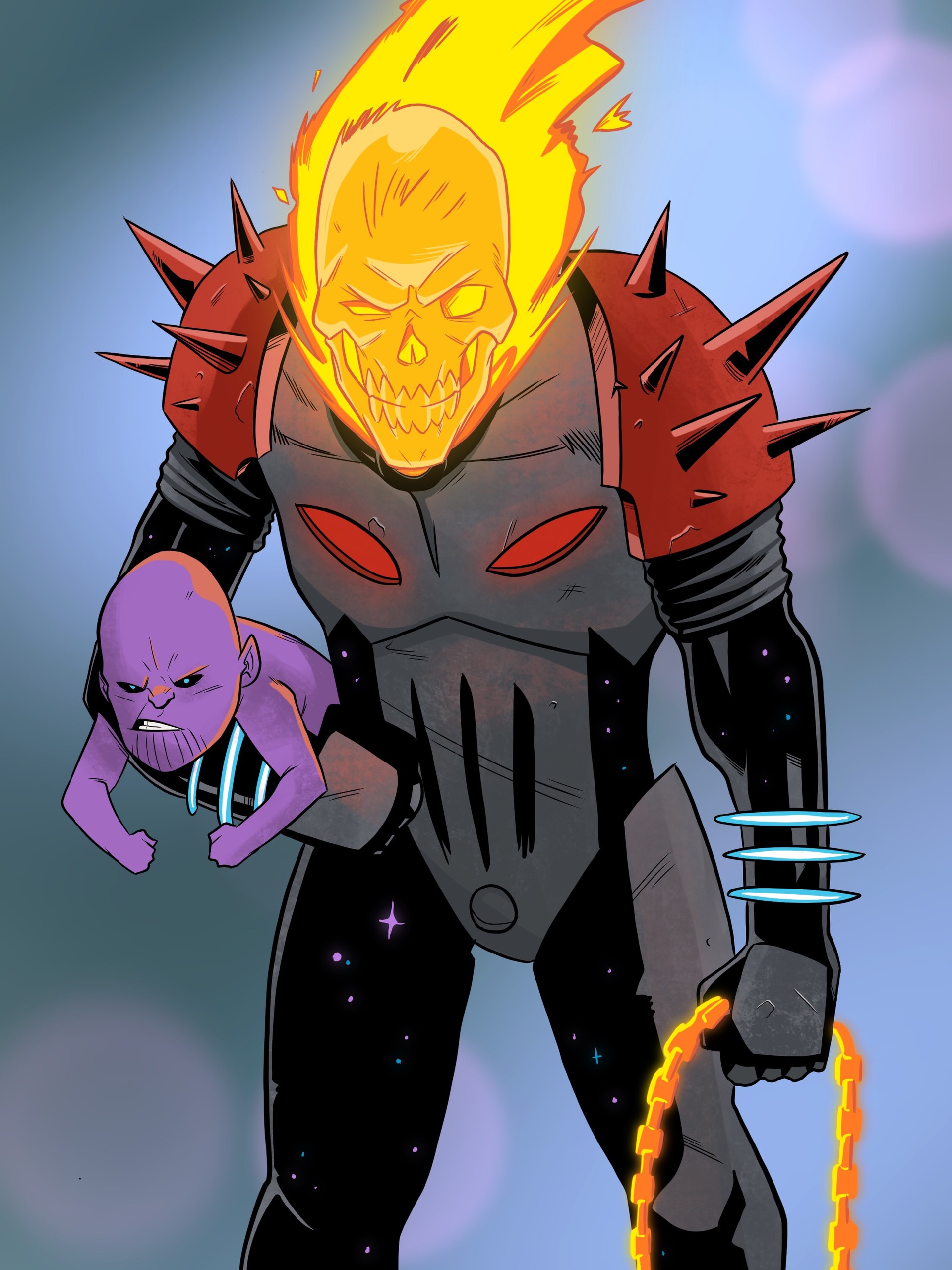 Ghost Rider And Baby Thanos Wallpapers