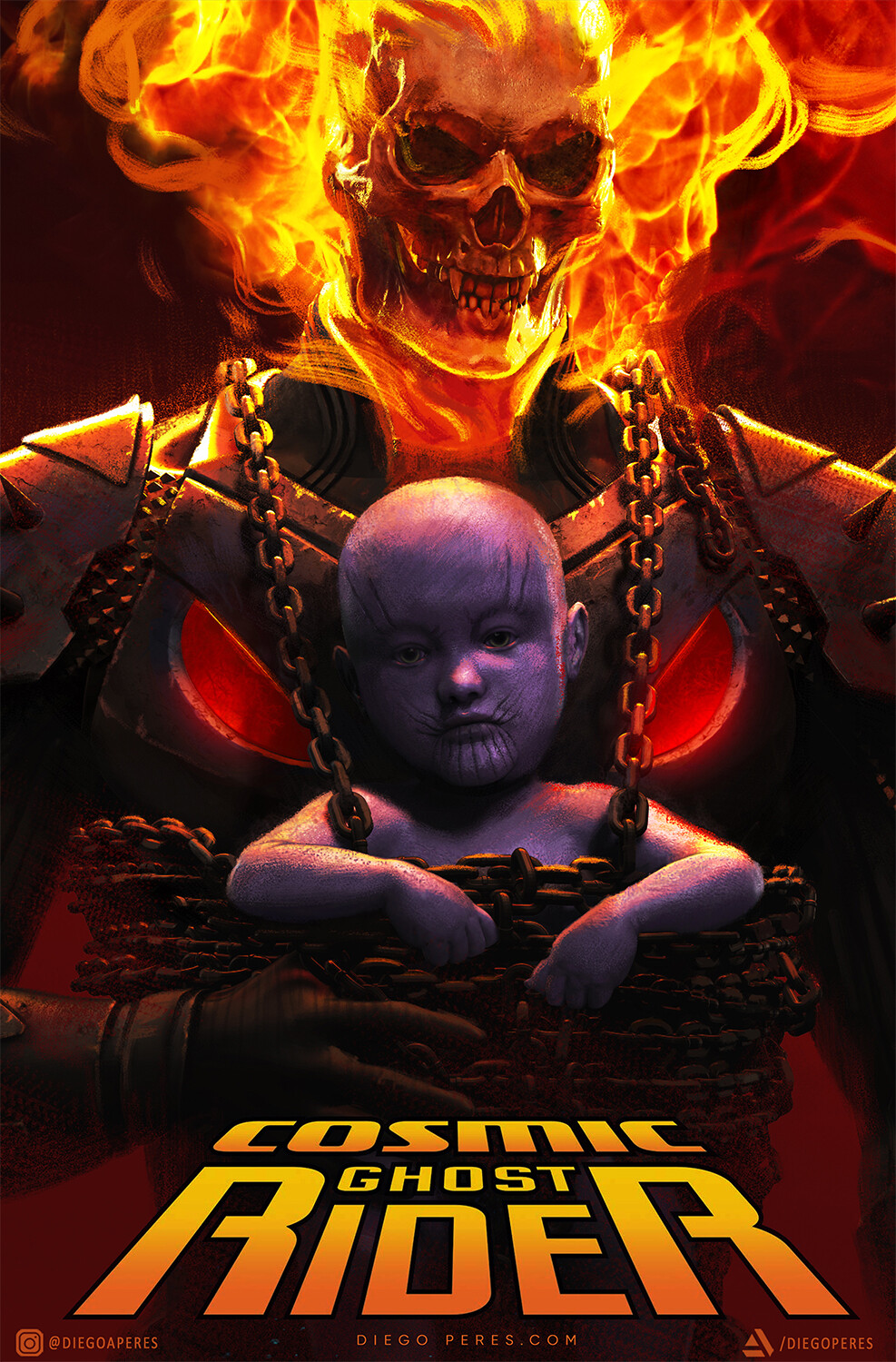 Ghost Rider And Baby Thanos Wallpapers