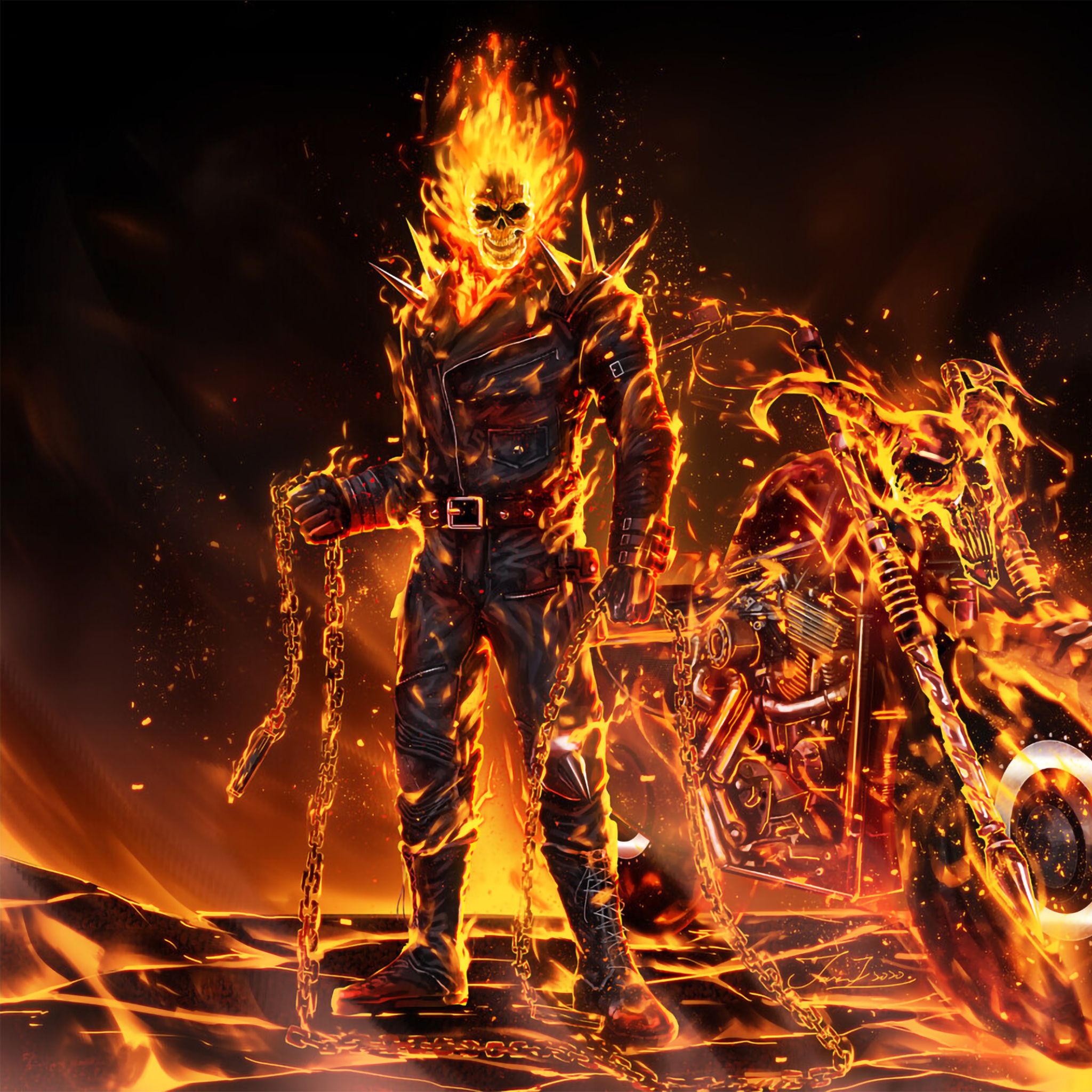 Ghost Rider Cool Illustration Wallpapers