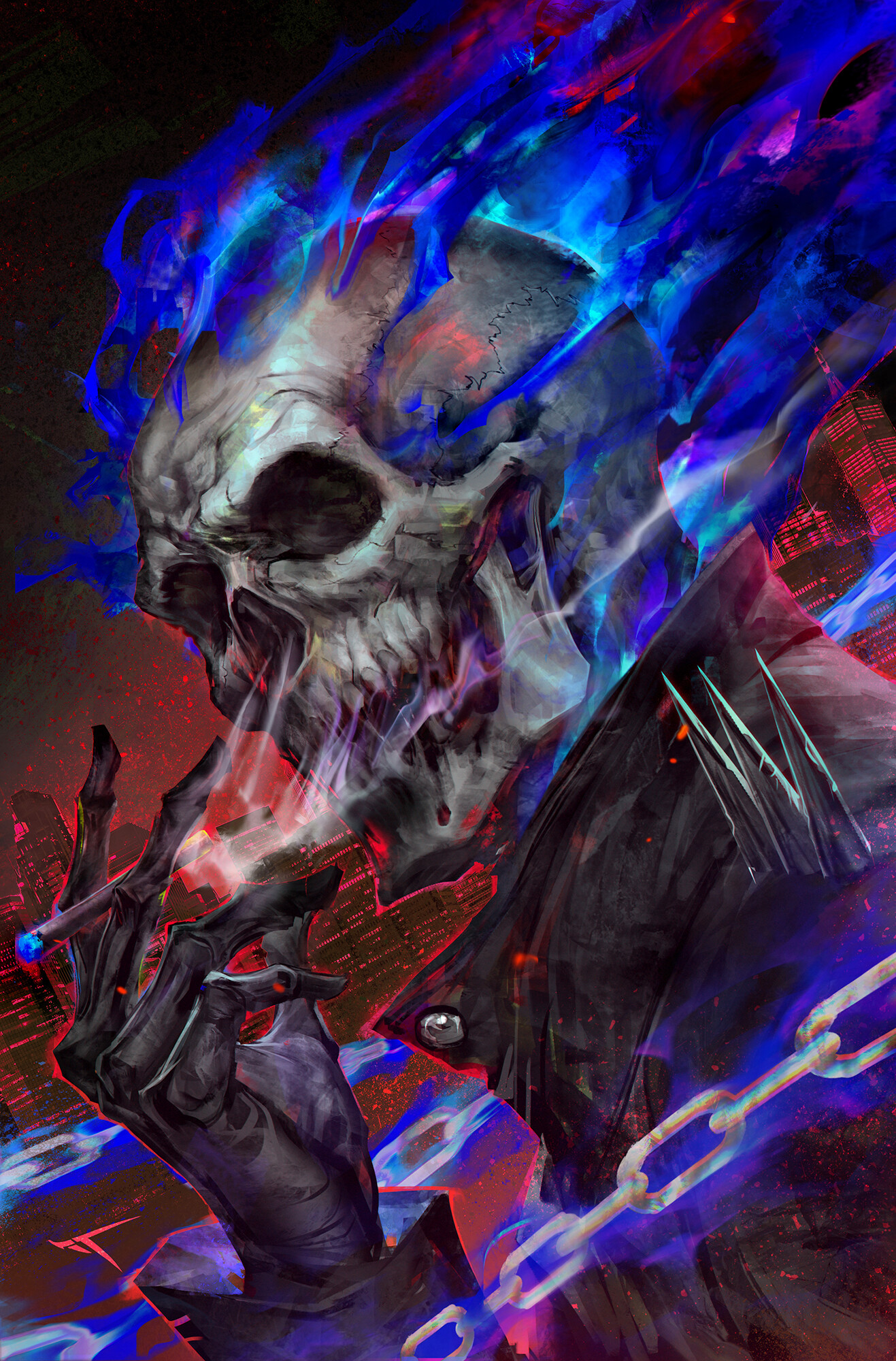 Ghost Rider Cool Illustration Wallpapers