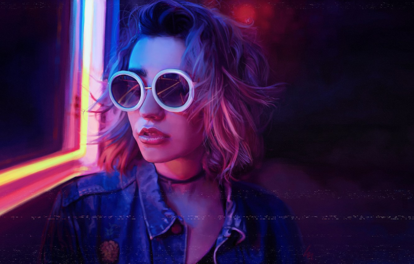 Girl And Synth Retro Wave Wallpapers