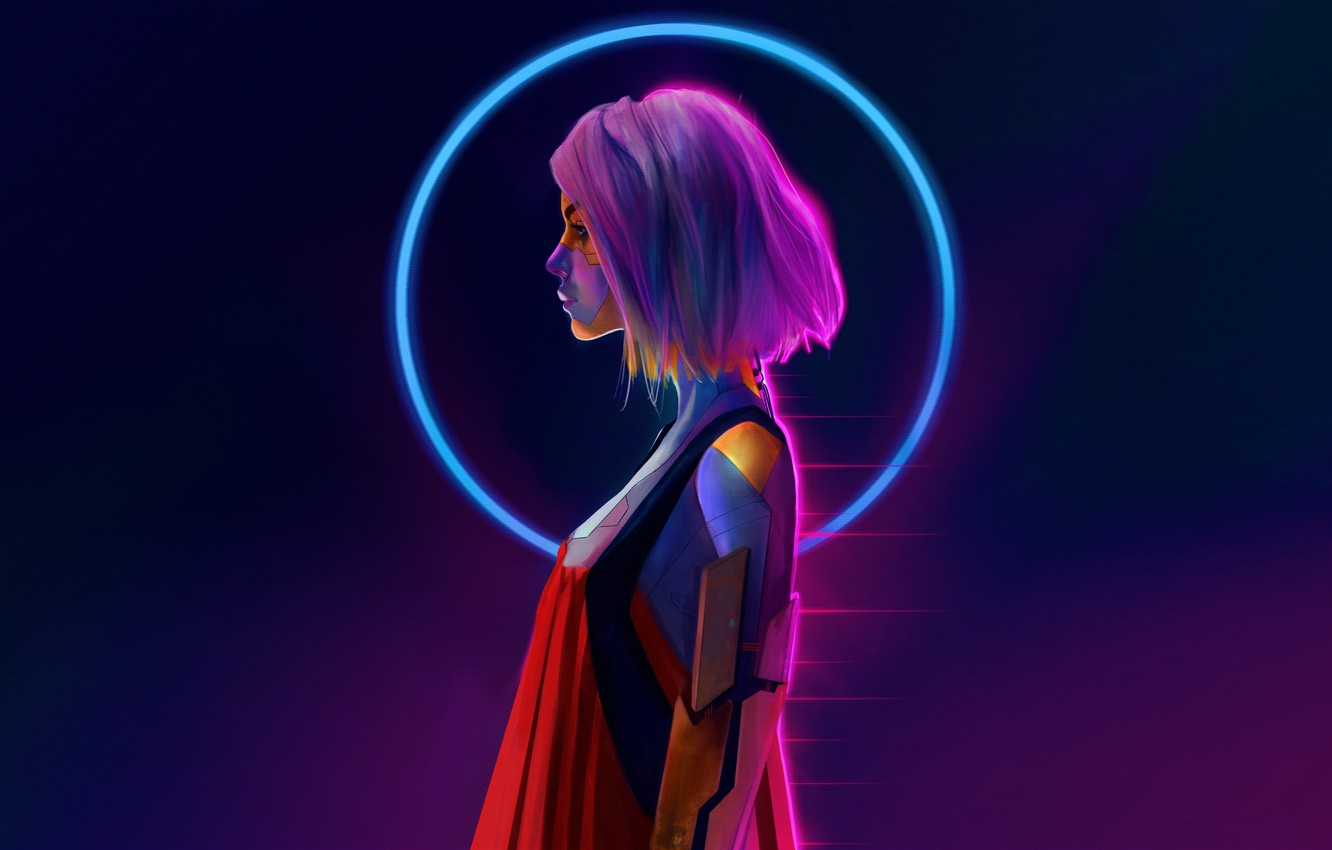 Girl And Synth Retro Wave Wallpapers