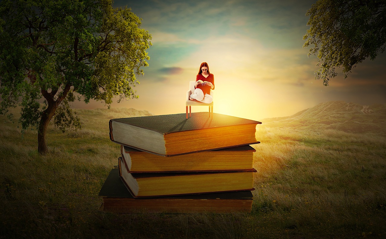 Girl Reading Book Fantasy Art
 Wallpapers