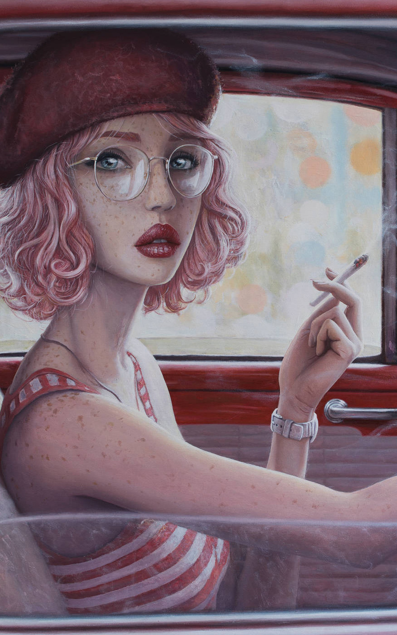 Girl Smoking Artwork Wallpapers