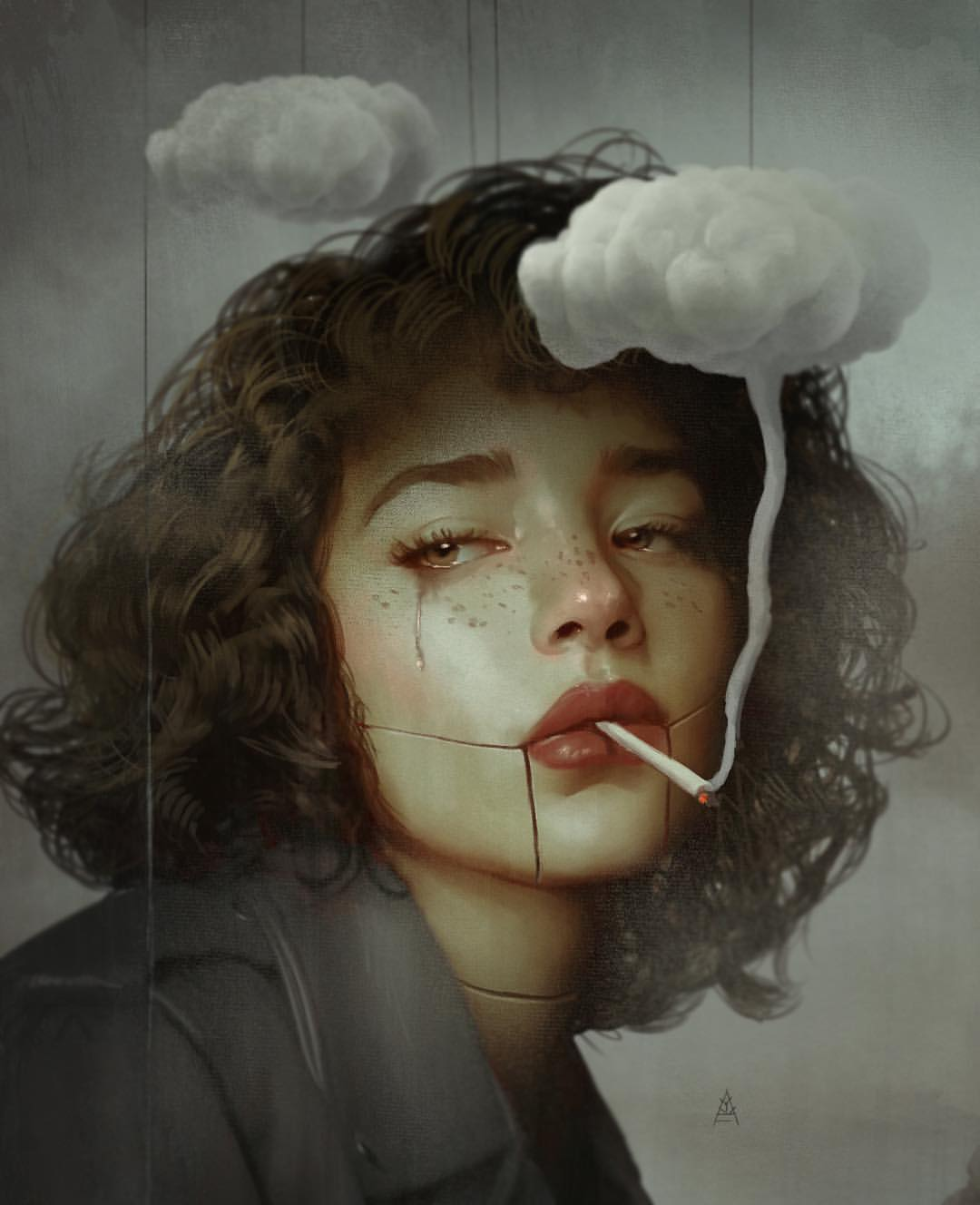 Girl Smoking Artwork Wallpapers
