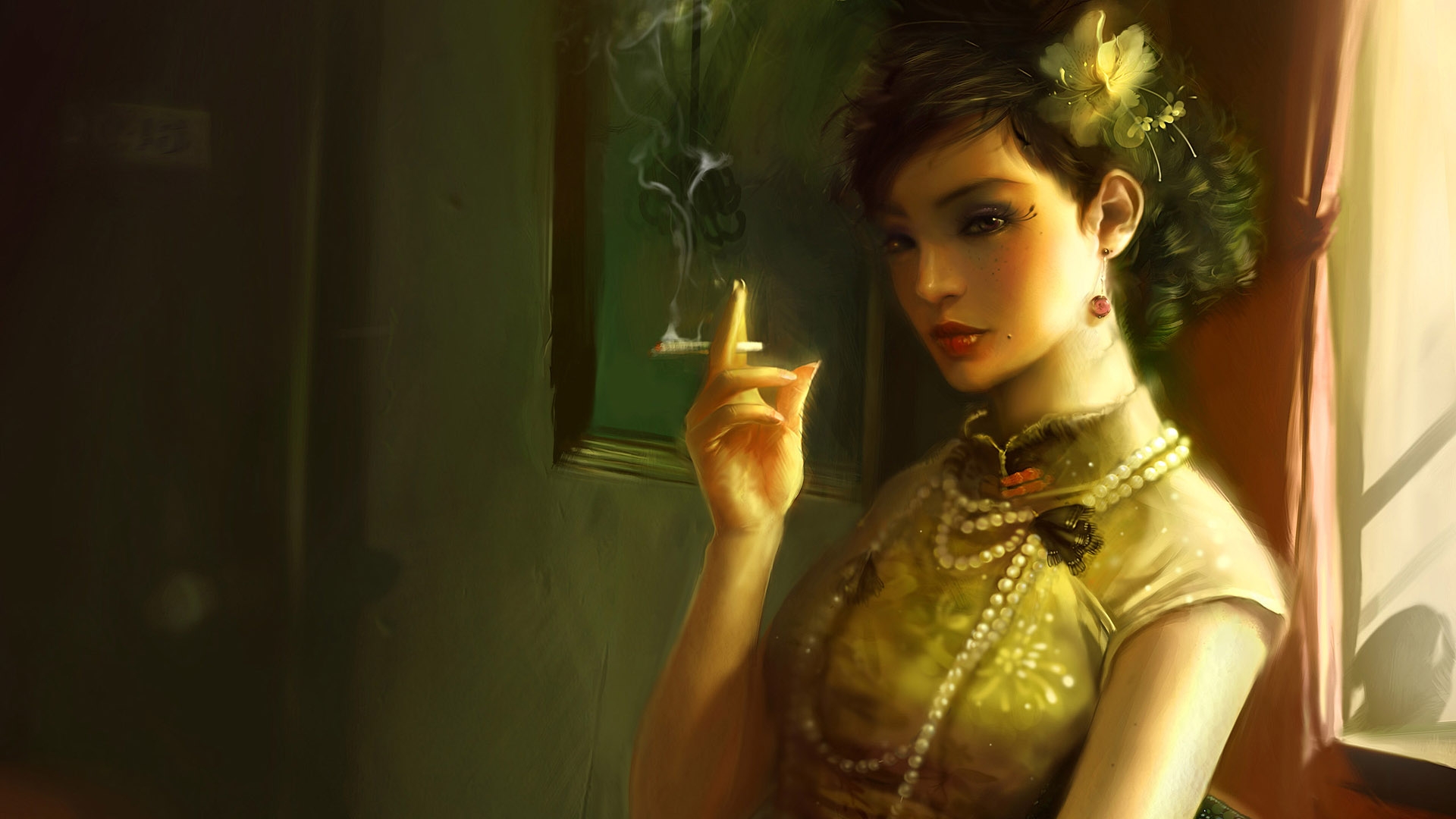 Girl Smoking Artwork Wallpapers