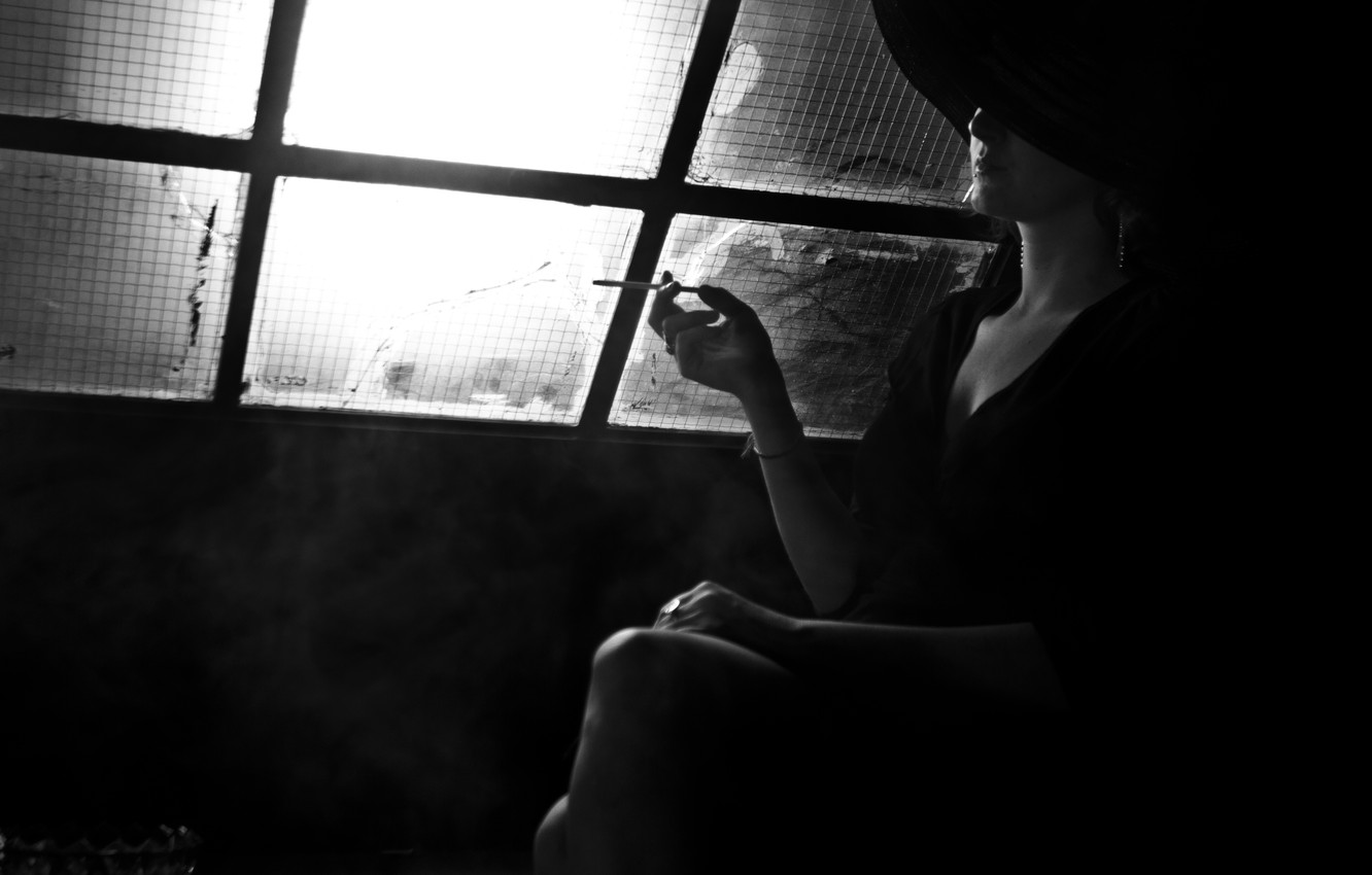 Girl Smoking Near Window Artwork Wallpapers