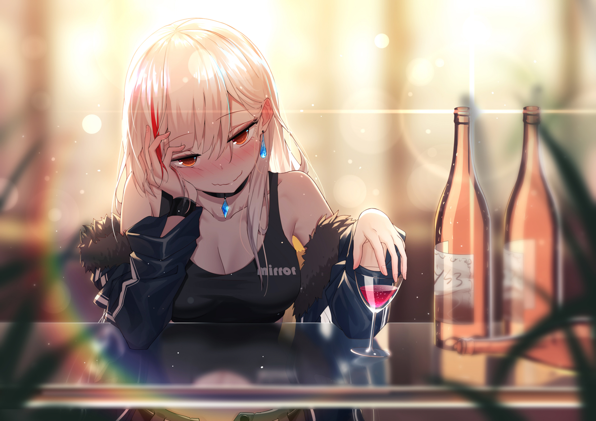 Girl With Drink Wallpapers