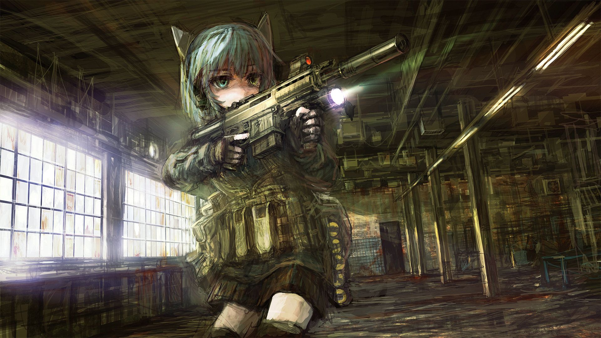 Girl With Gun Anime Wallpapers