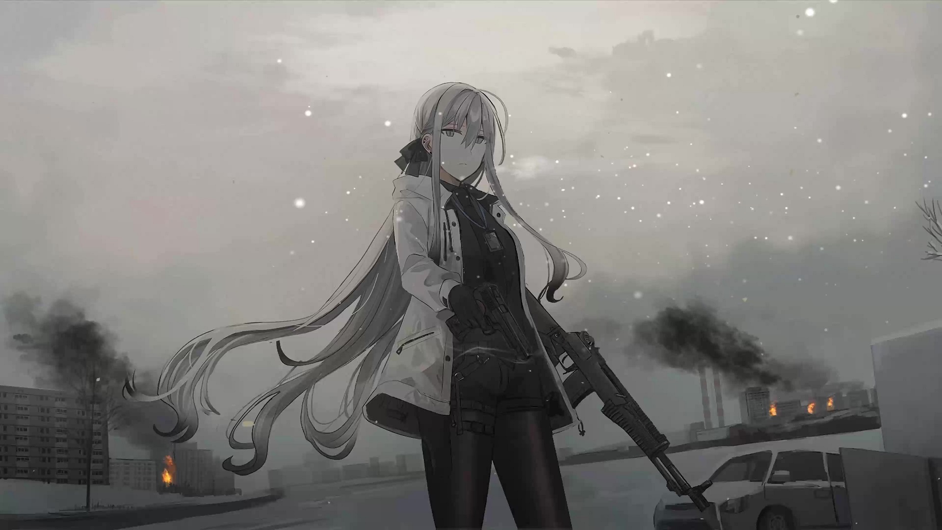 Girl With Gun Artwork Wallpapers