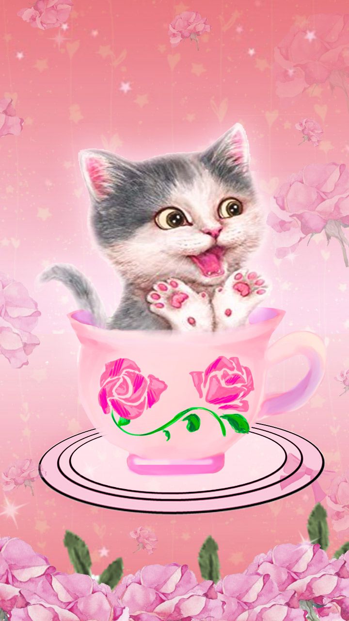 Girly Cute Kitty Wallpapers