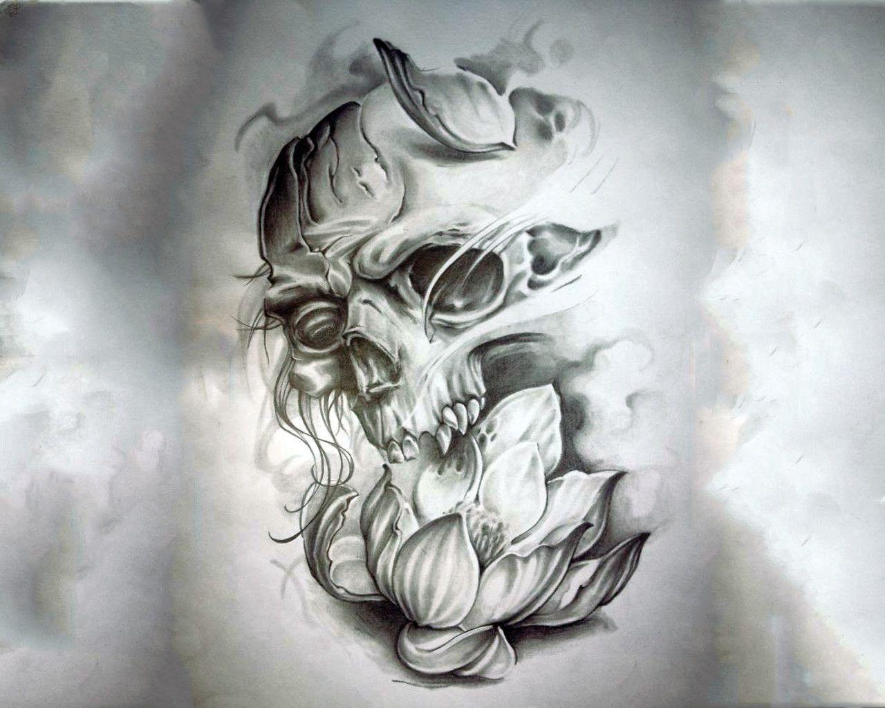 Girly Skull Tattoos Designs Wallpapers