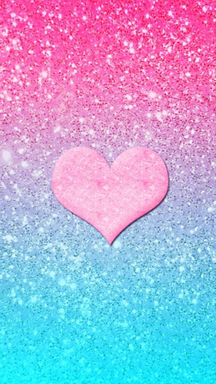 Glitter Pink Heart Wallpapers