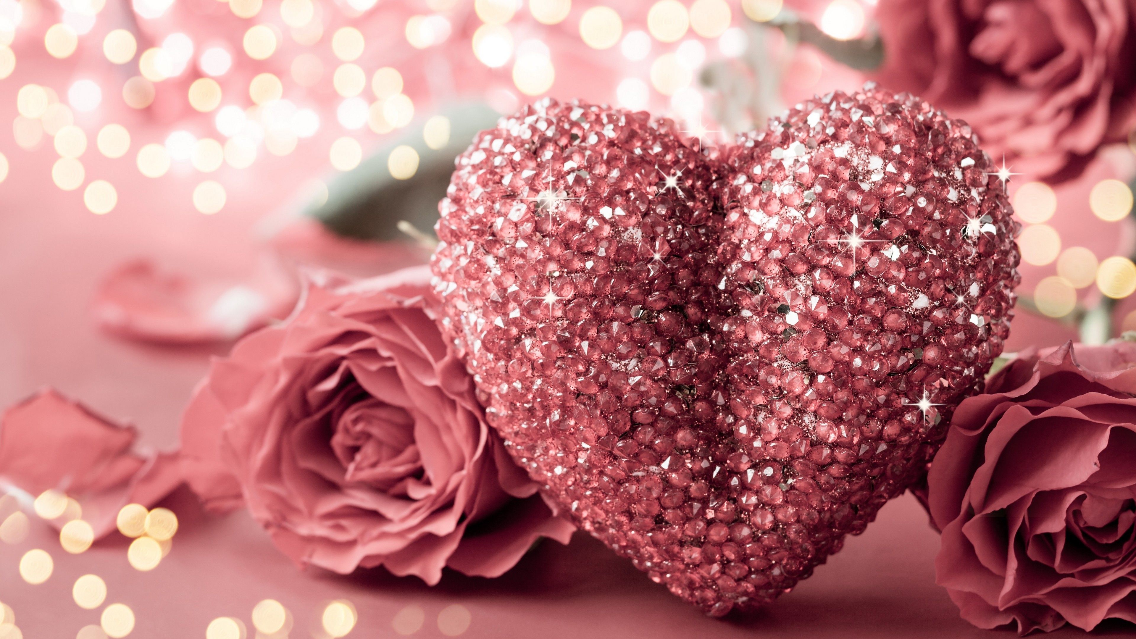 Glitter Pink Heart Wallpapers