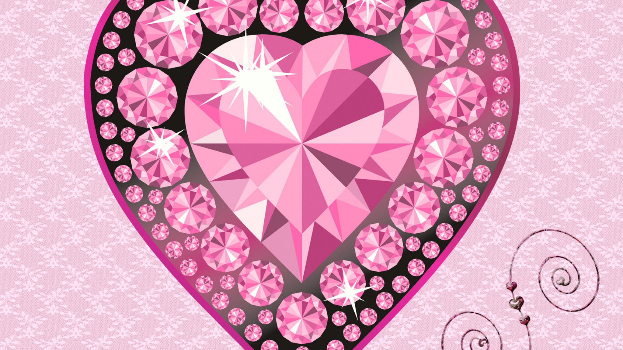 Glitter Pink Heart Wallpapers