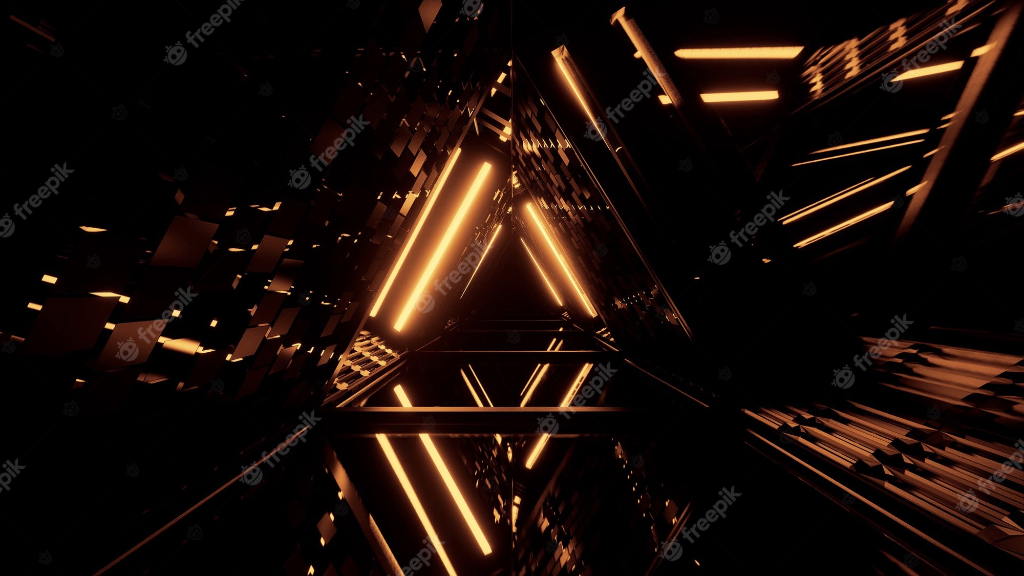 Glowing Light Triangle 8K Wallpapers