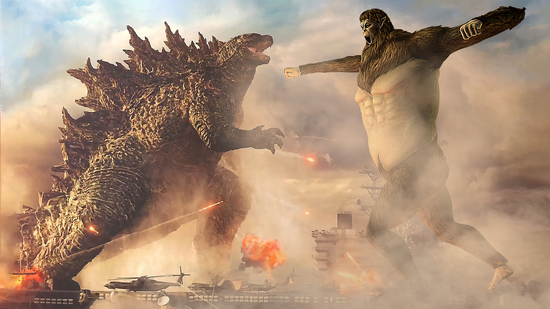 Godzilla Vs King Kong 4K Fight Wallpapers