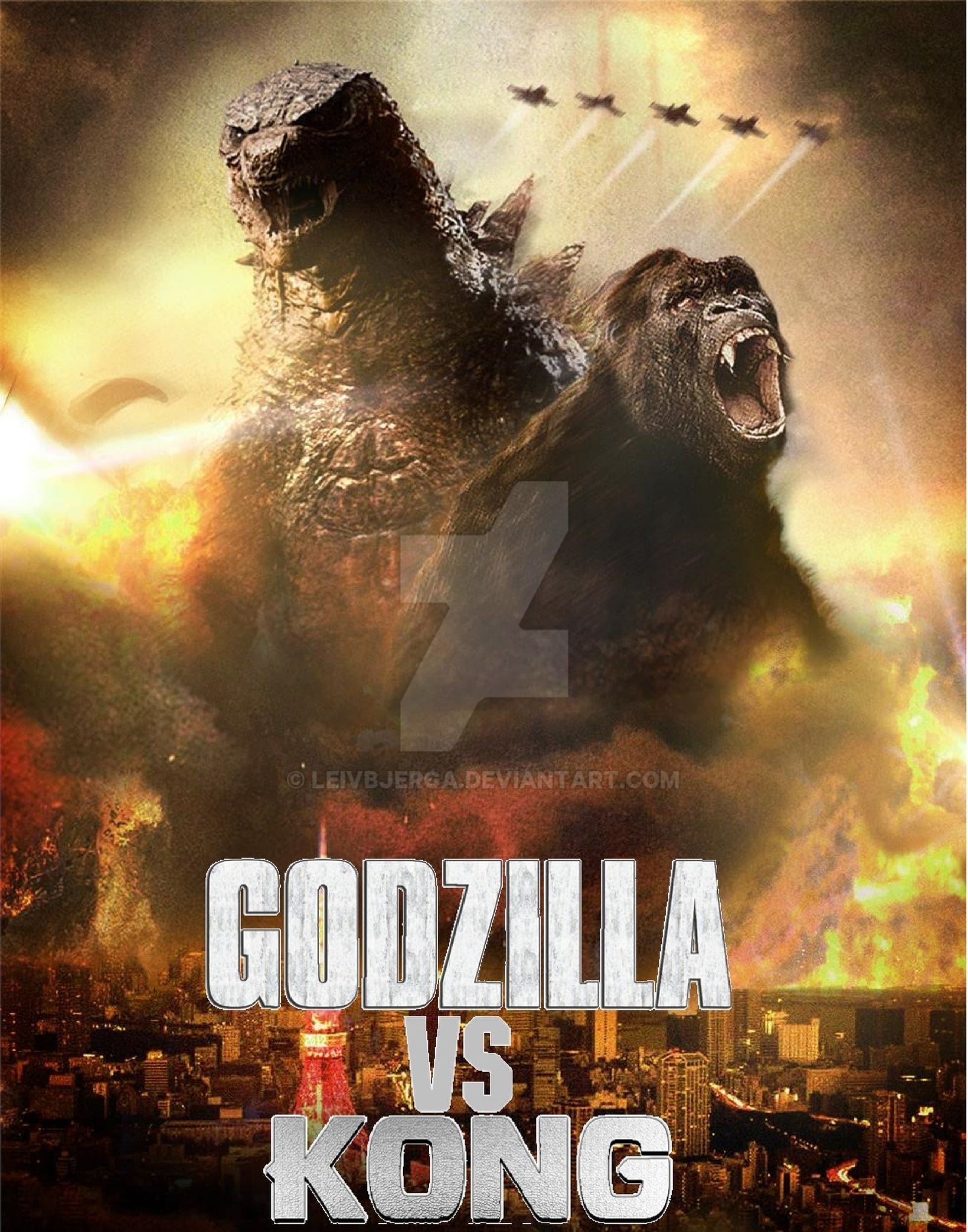 Godzilla Vs Kong King Characters Fan Poster Wallpapers