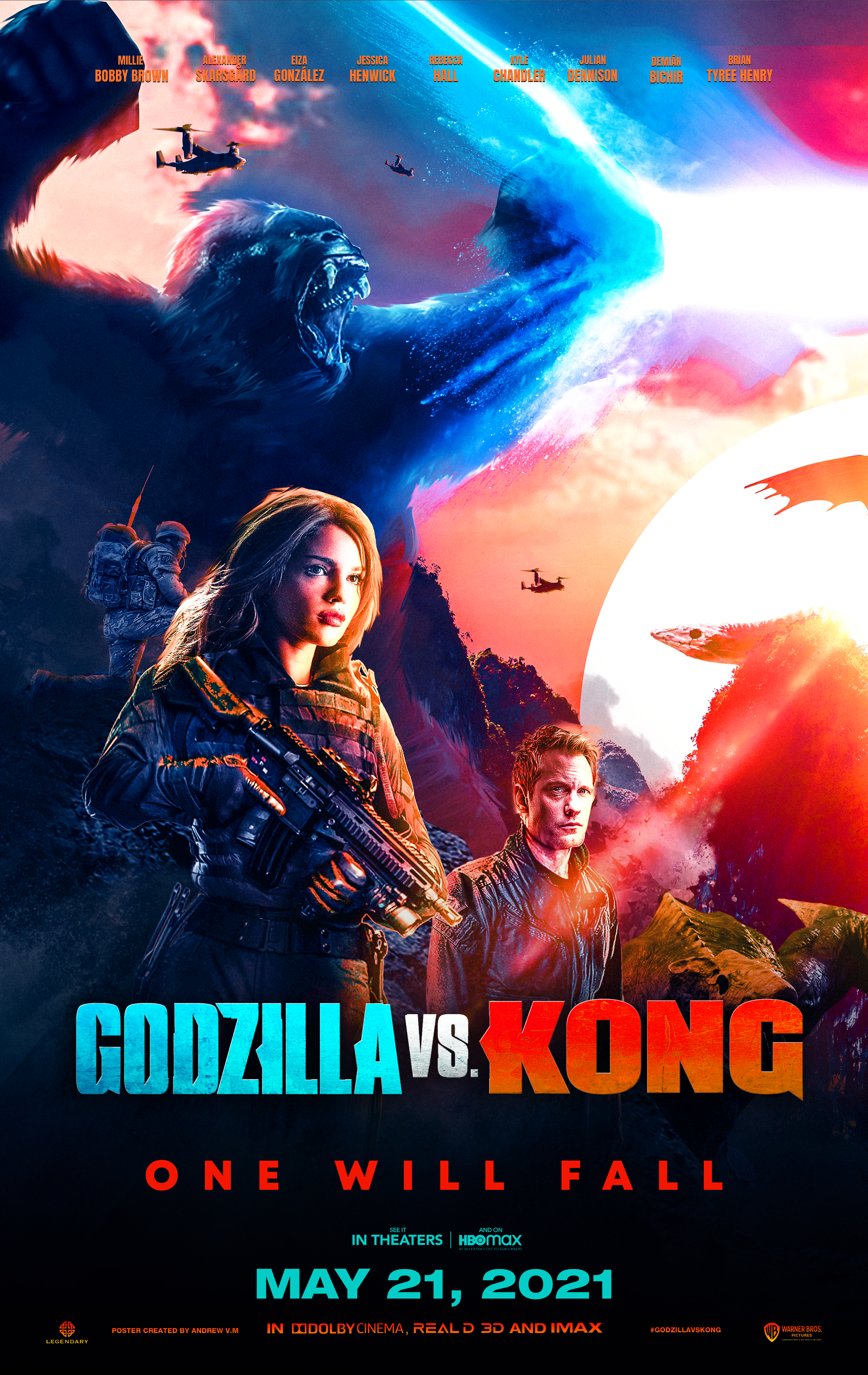 Godzilla Vs Kong King Characters Fan Poster Wallpapers