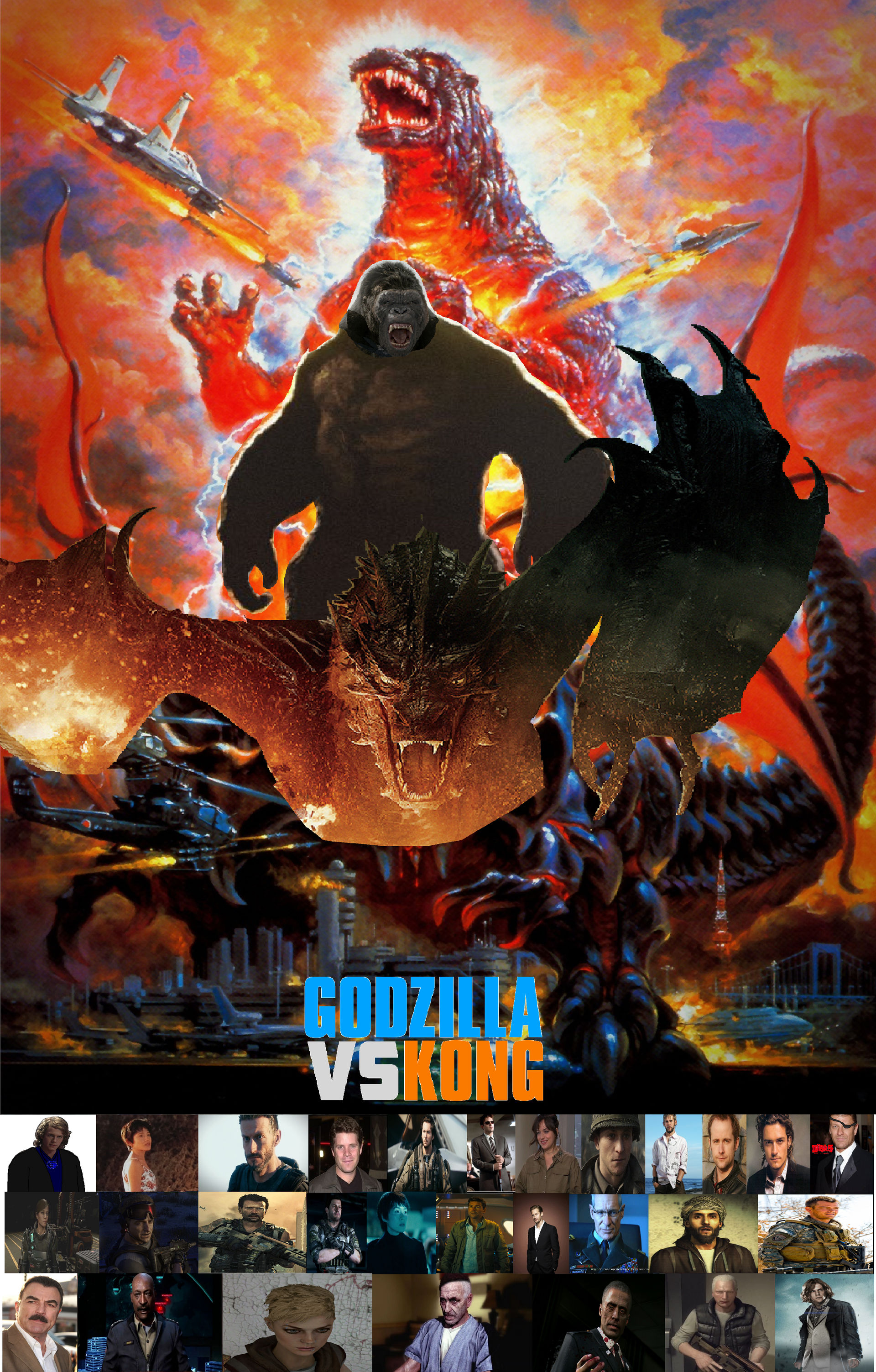 Godzilla Vs Kong King Characters Fan Poster Wallpapers