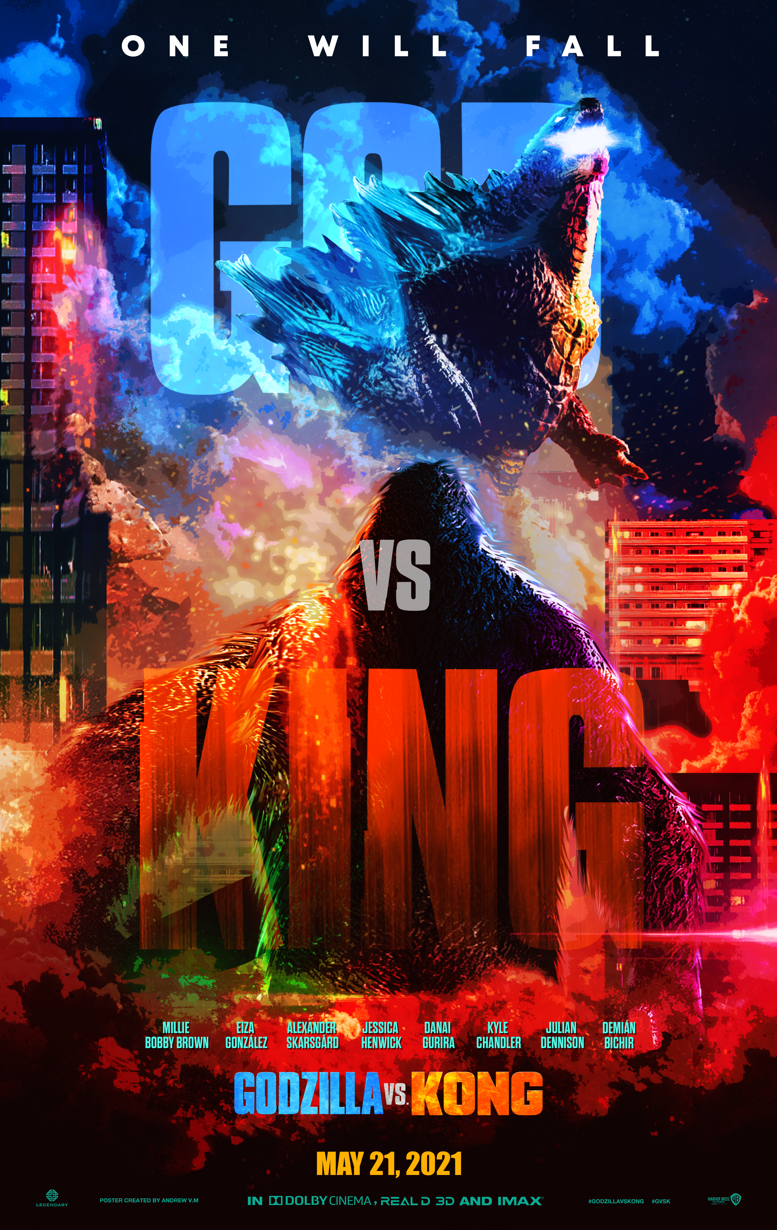 Godzilla Vs Kong King Characters Fan Poster Wallpapers