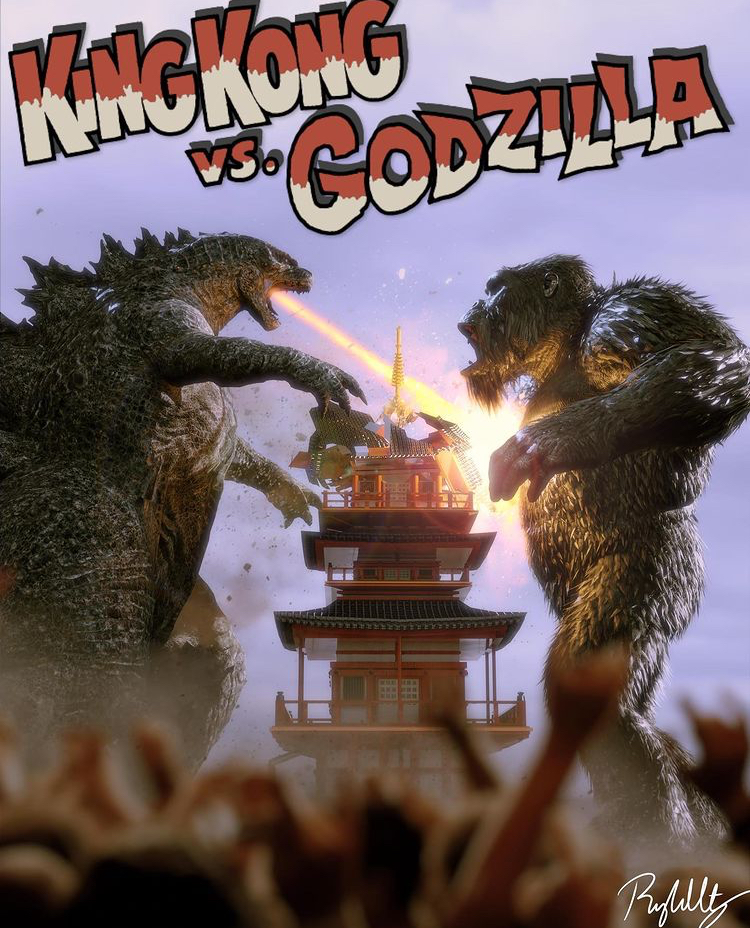 Godzilla Vs Kong King Characters Fan Poster Wallpapers