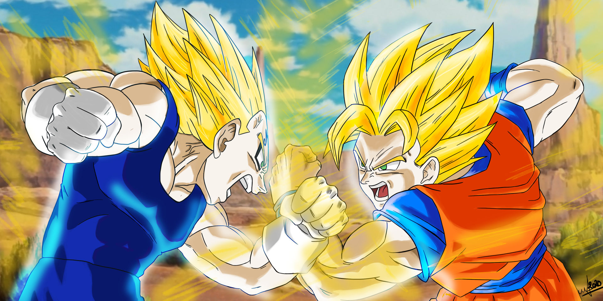 Goku Vs Majin Vegeta Wallpapers