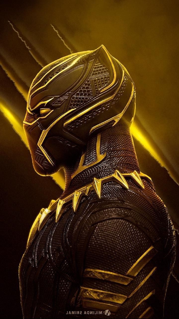 Gold Black Panther Logo Wallpapers