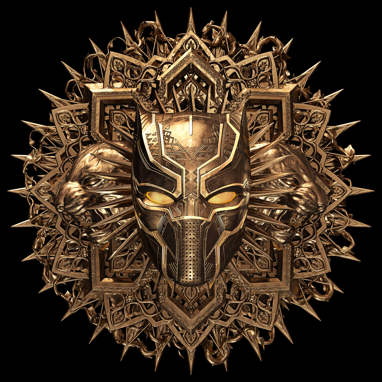 Gold Black Panther Logo Wallpapers