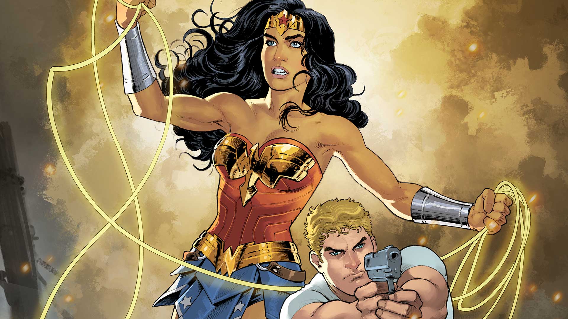 Gold Wonder Woman With Lasso Of Truth Art Wallpapers