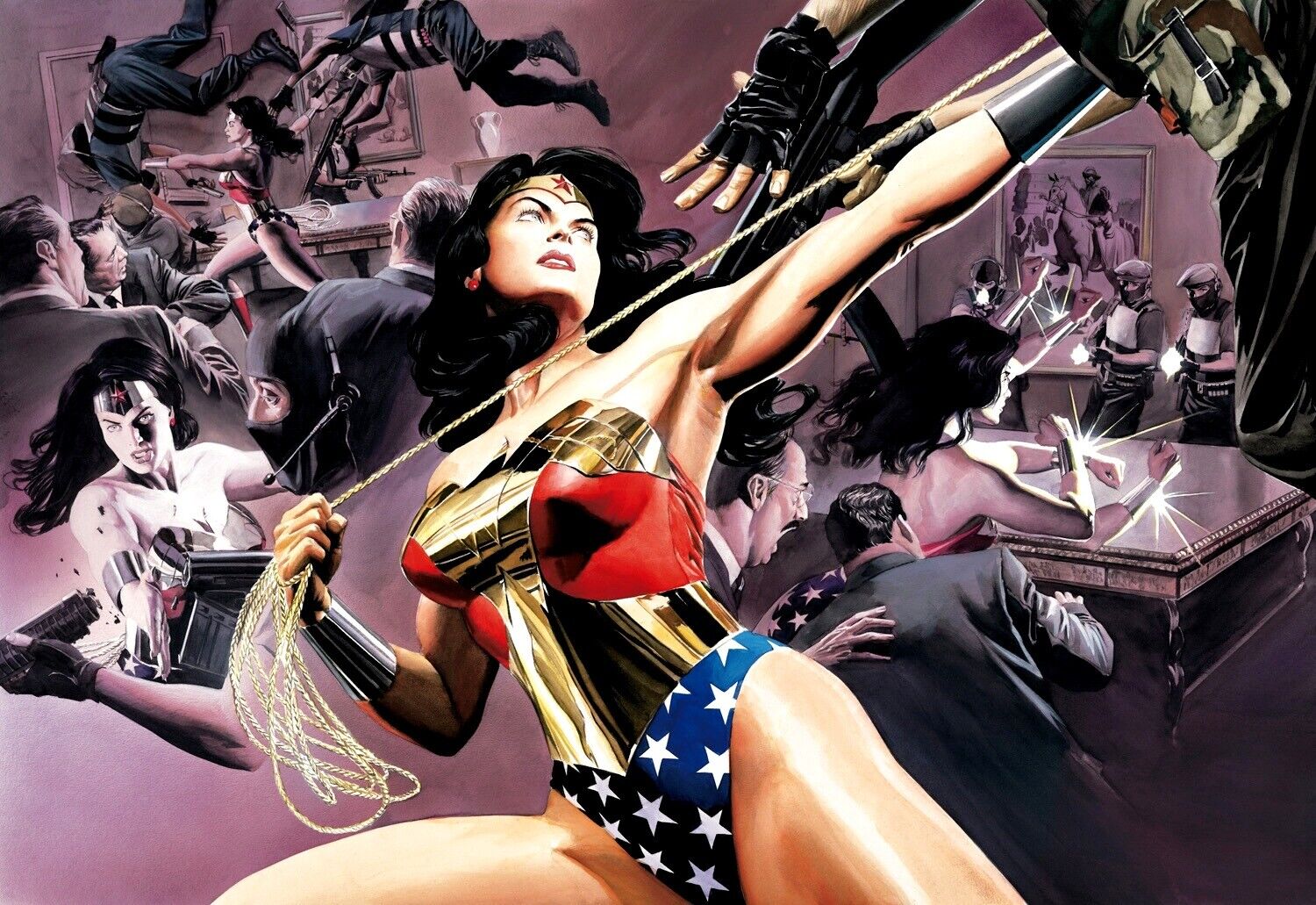 Gold Wonder Woman With Lasso Of Truth Art Wallpapers