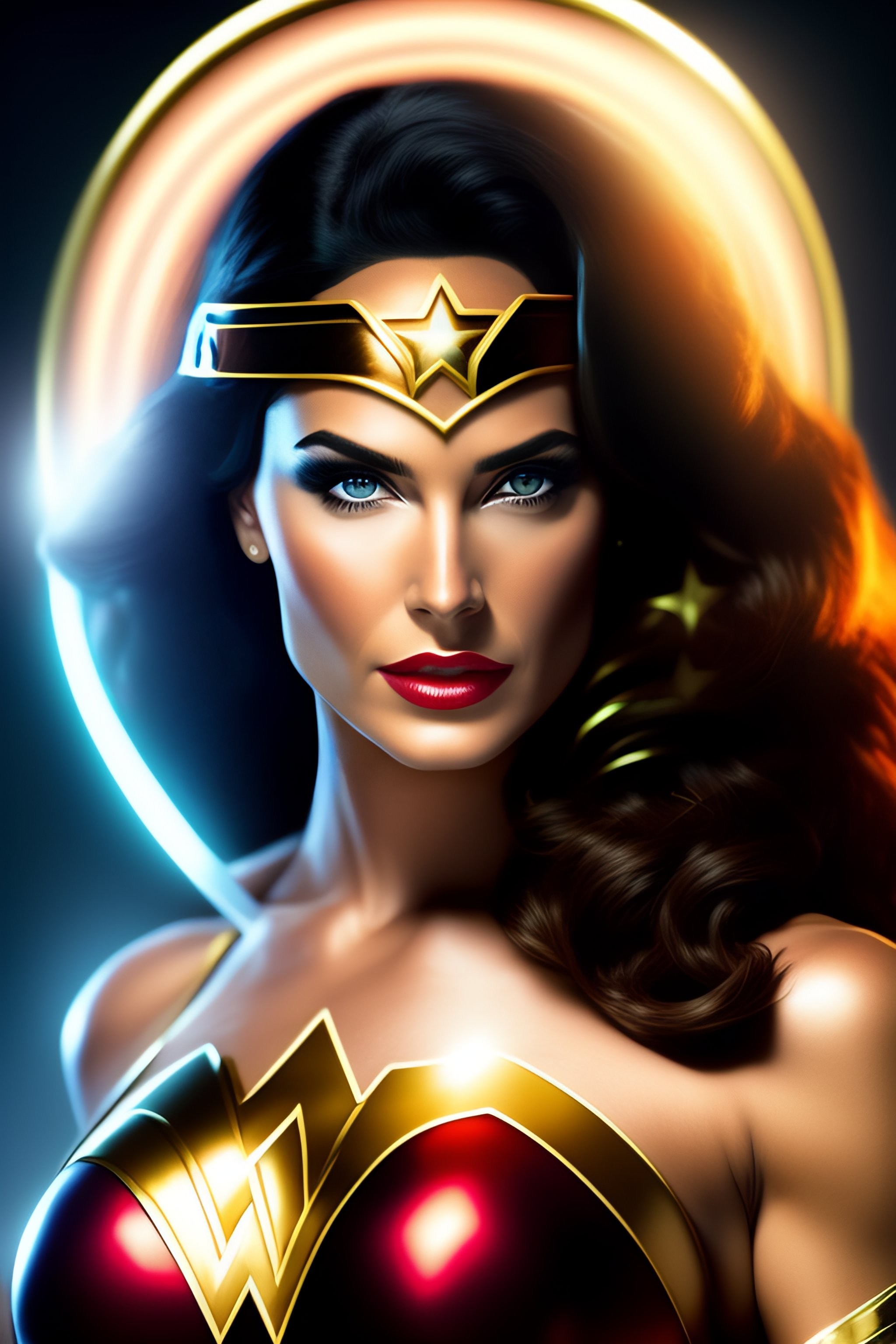 Gold Wonder Woman With Lasso Of Truth Art Wallpapers