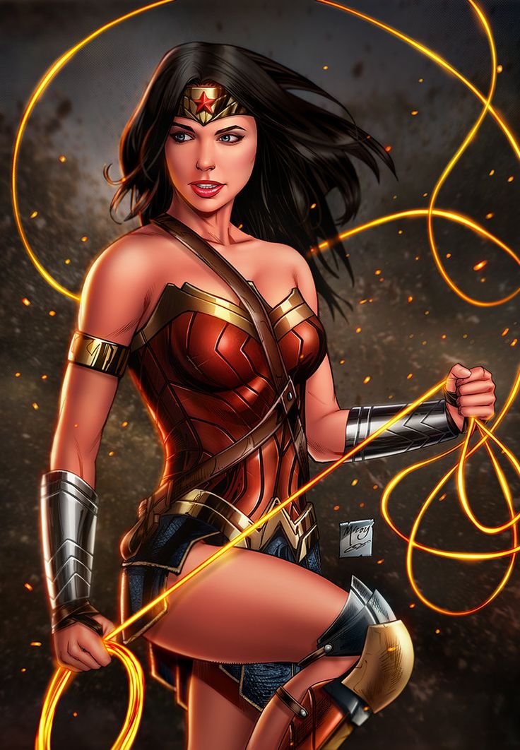 Gold Wonder Woman With Lasso Of Truth Art Wallpapers