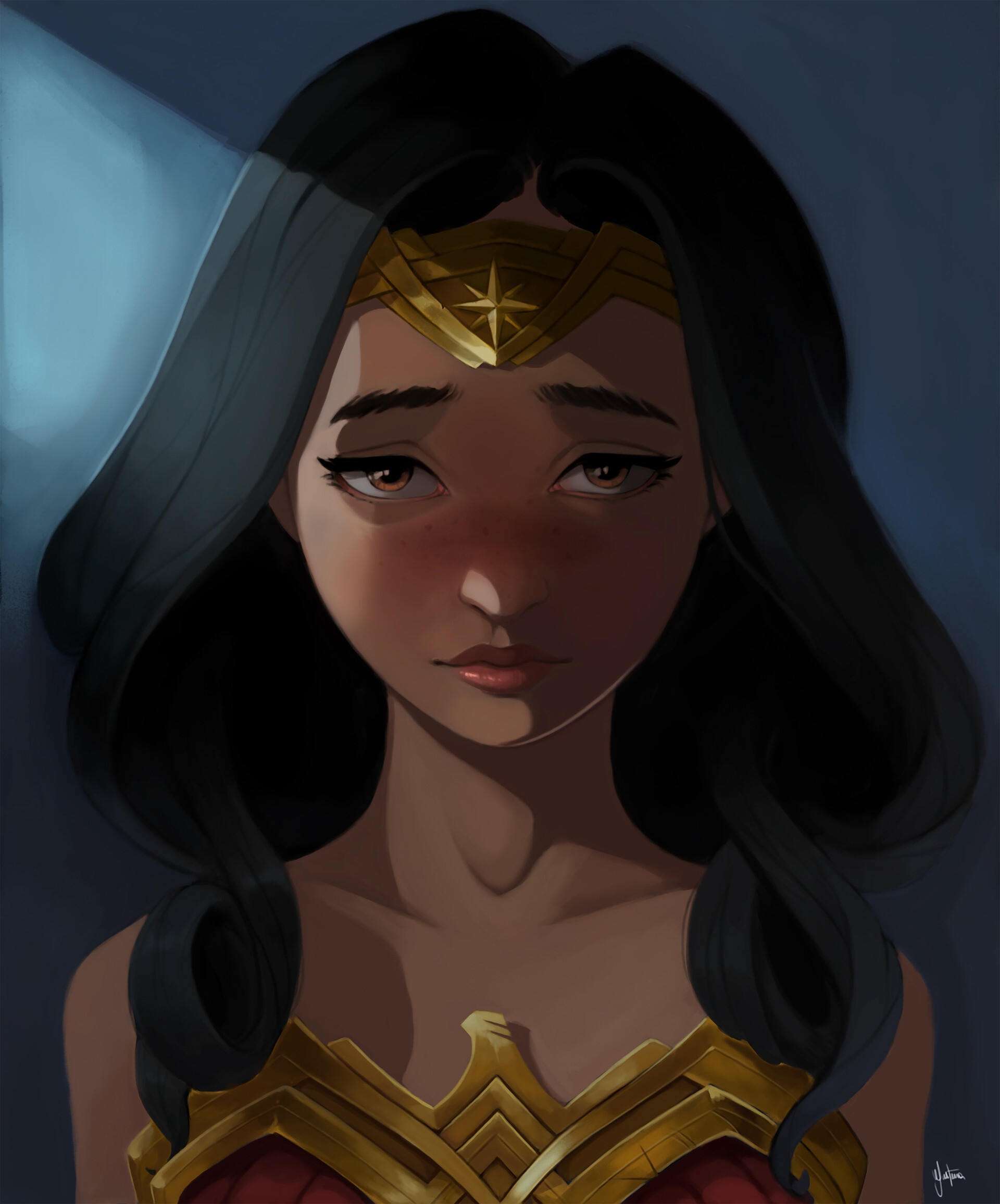 Gold Wonder Woman With Lasso Of Truth Art Wallpapers