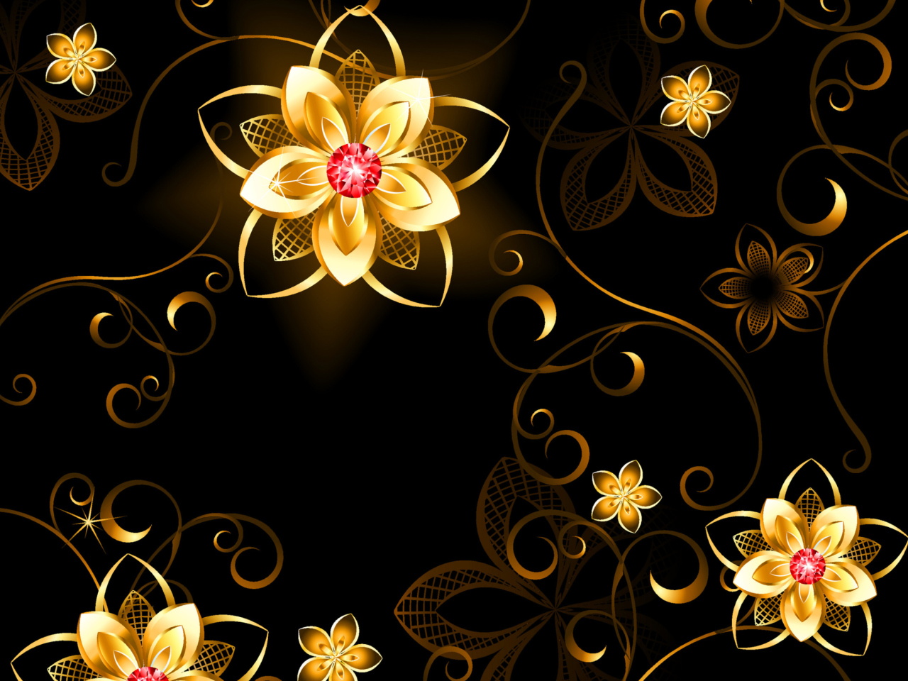 Golden Flowers Wallpapers