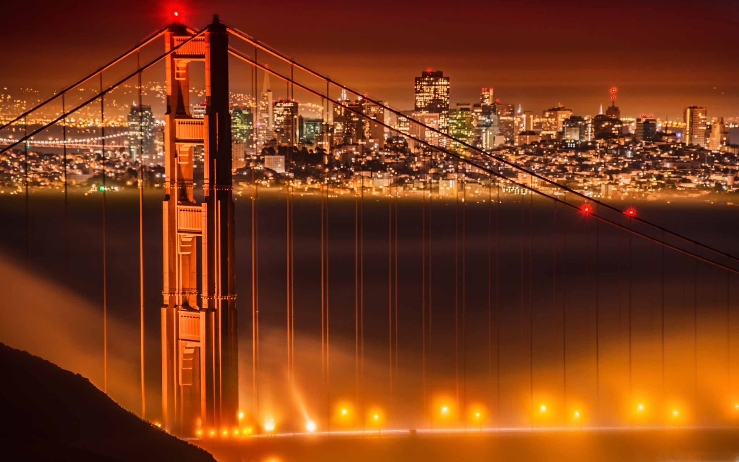 Golden Gate Bridge At Night Wallpapers