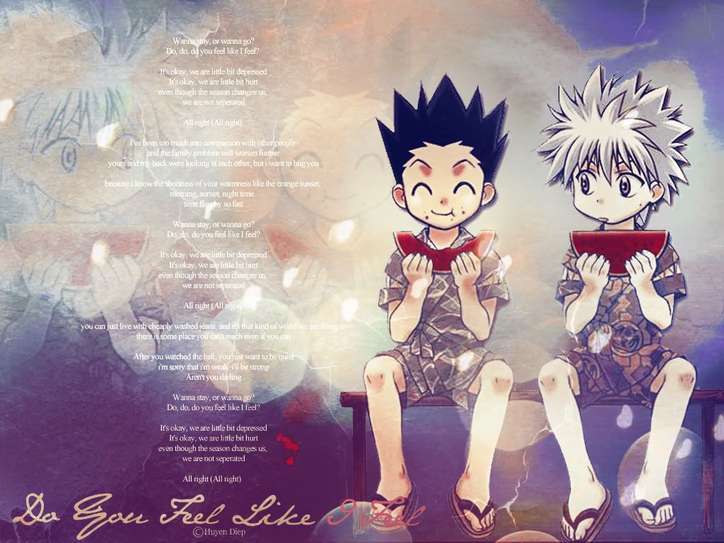 Gon And Killua Walking At A Beautiful Sunset Wallpapers